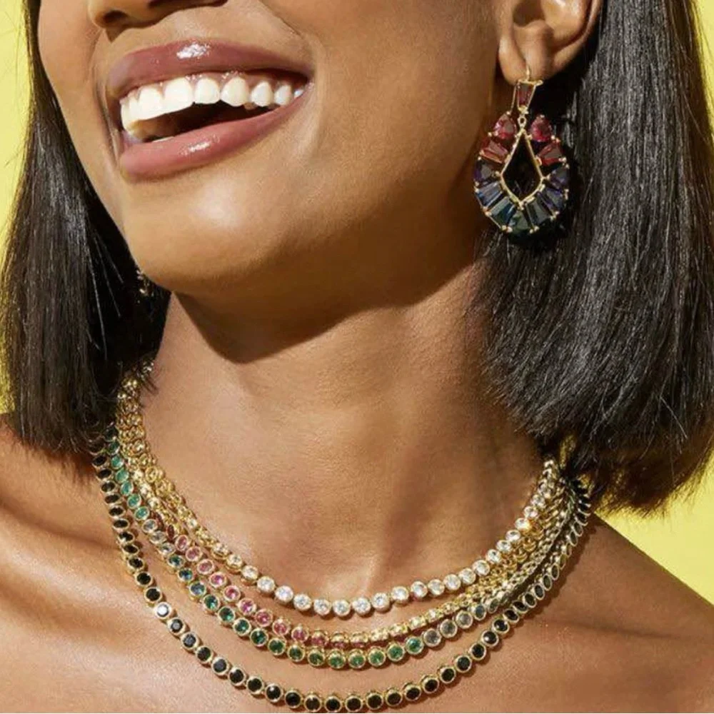 NWT Kendra Scott Carmen Tennis Necklace in Gold black - Picture 7 of 9